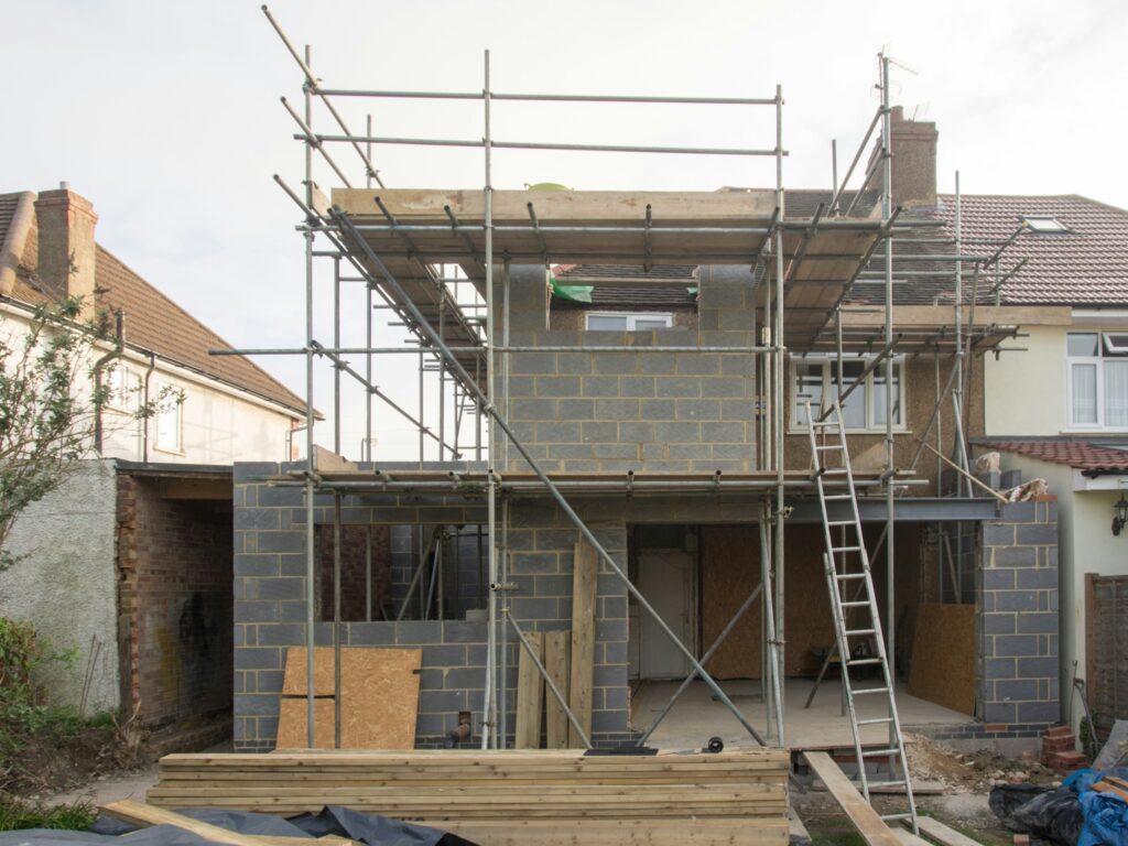 A British home undergoing renovation
