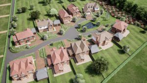 CGI of a planned housing development